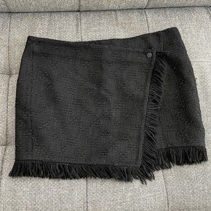 Zara Black Tweed Mini Skirt XL